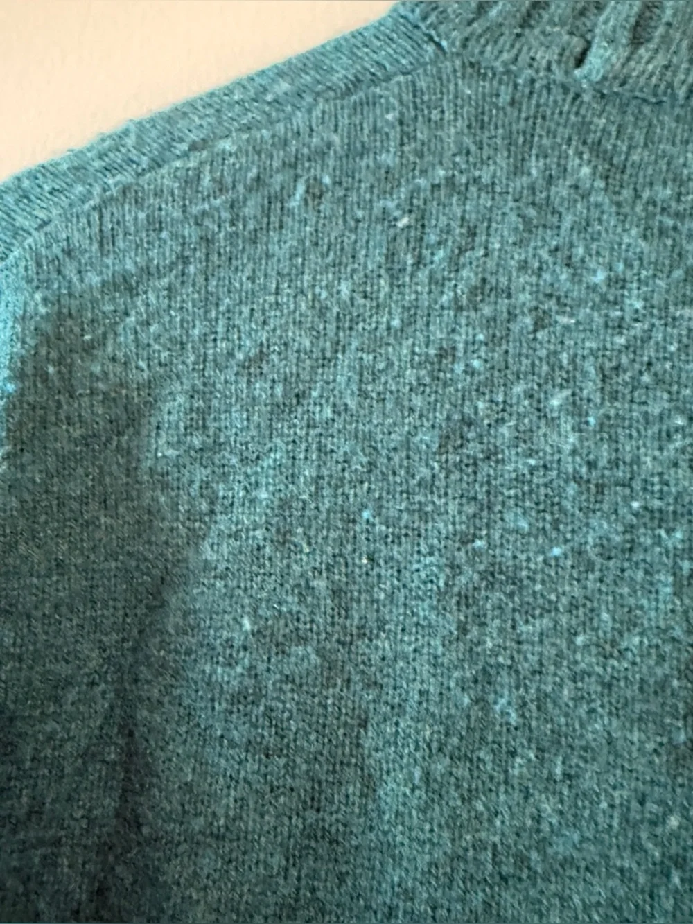 J. CREW Men's Dark Green Rugged Merino Wool Heathered Crewneck Sweater Size L